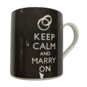 Keep Calm And Marry On Wedding Rings Black & White Mug